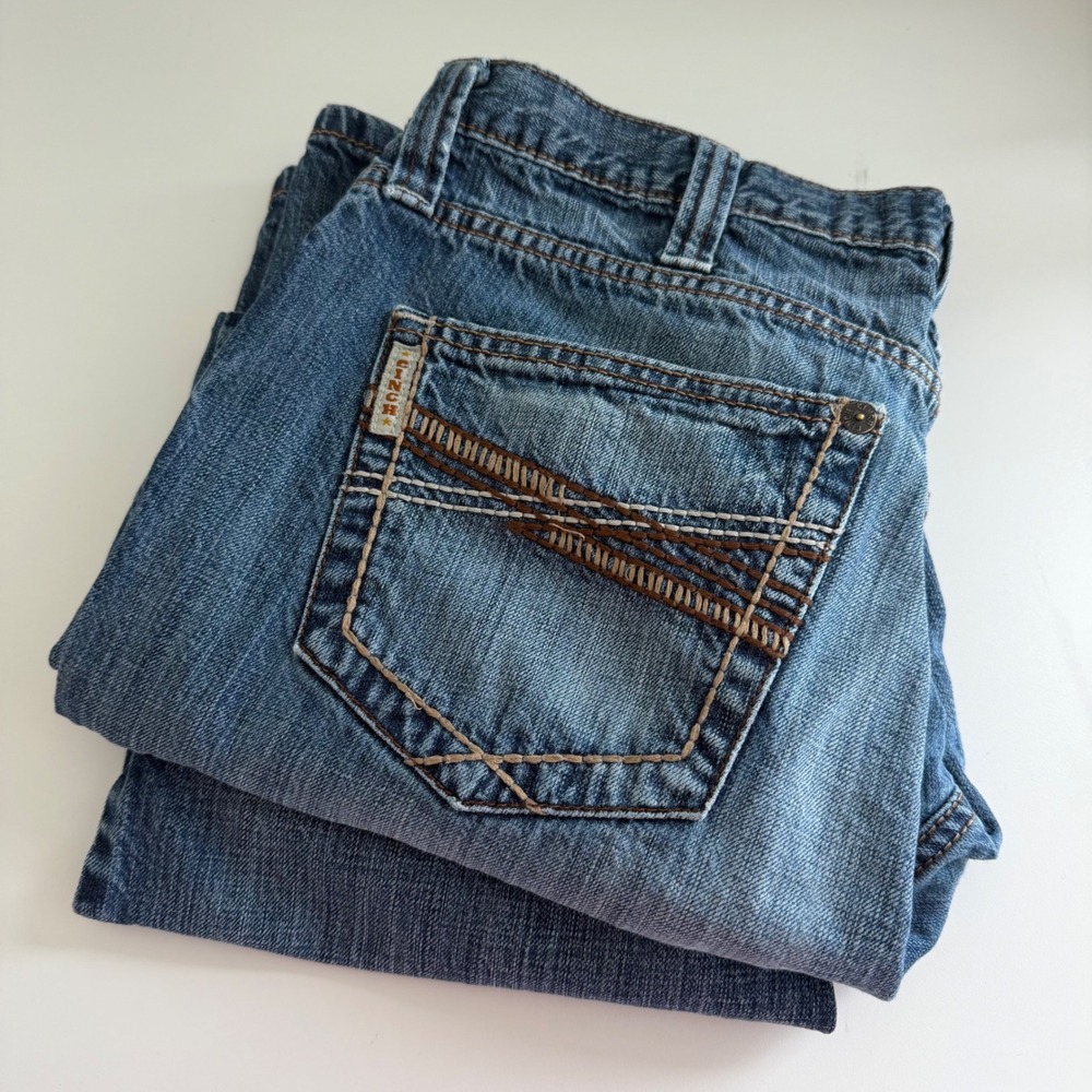 Cinch Grant Mens Relaxed Bootcut Jeans 35x32 Medium Wash MB78837001 Western